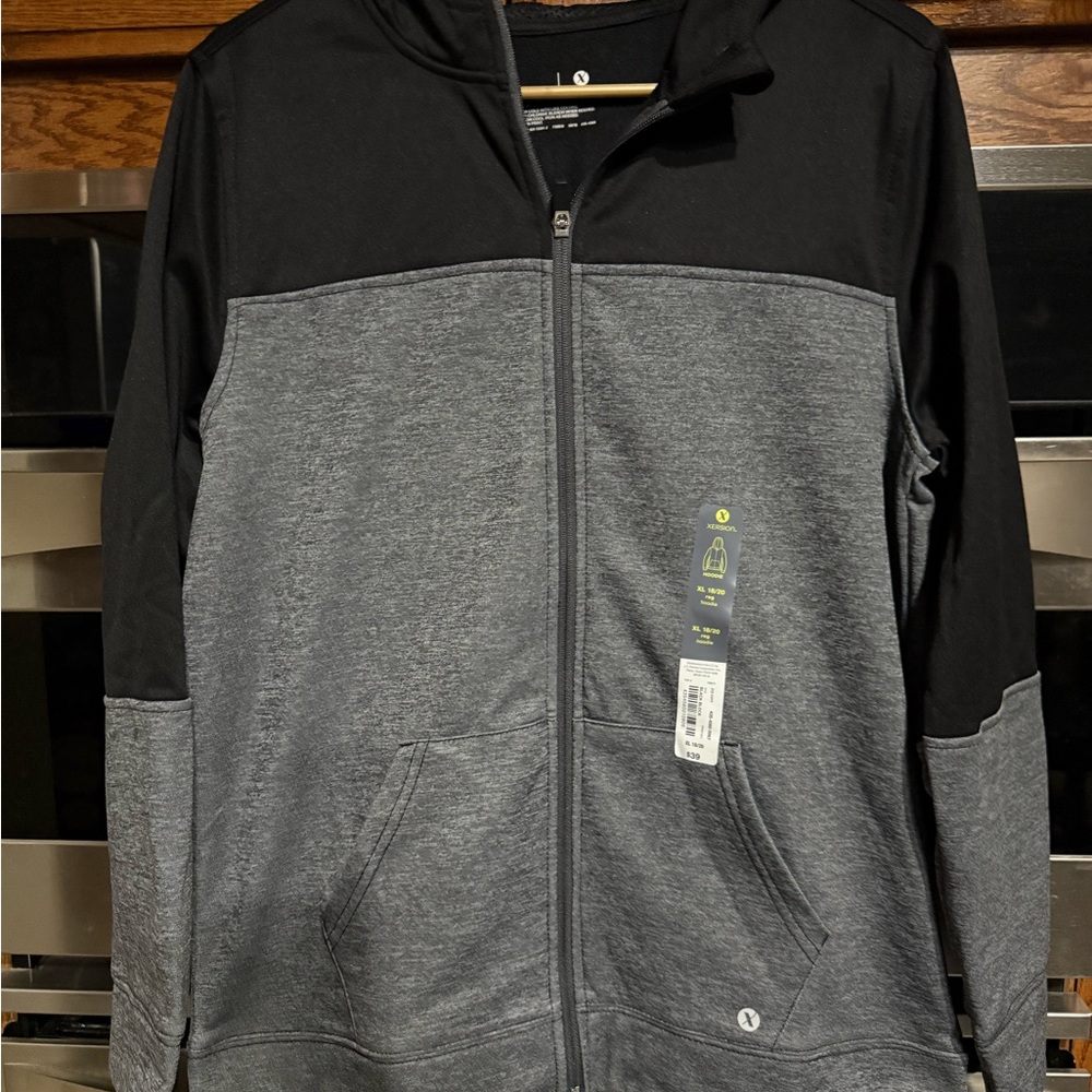 Xersion Black and Gray Activewear Jacket